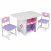 Ensemble table avec 4 bacs de rangement et 2 chaises rose et violet  par KidKraft