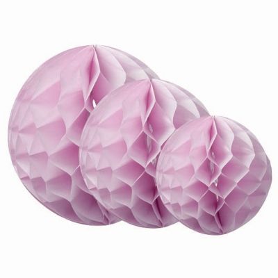 Boules en papier alvéolé roses (3 pièces)  par Arty Fêtes Factory
