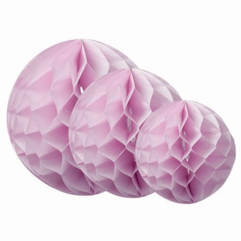 Boules en papier alvéolé roses (3 pièces) Arty Fêtes Factory