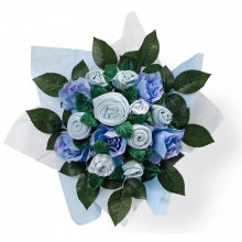 Bouquet de naissance Hand tied bouquet bleu (9 pièces)  par BabyBlooms
