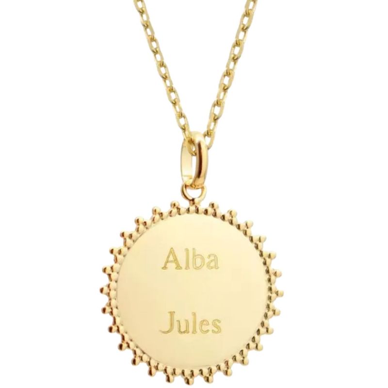 Collier chaîne médaille Soleil personnalisable (plaqué or) Petits trésors Produit 1