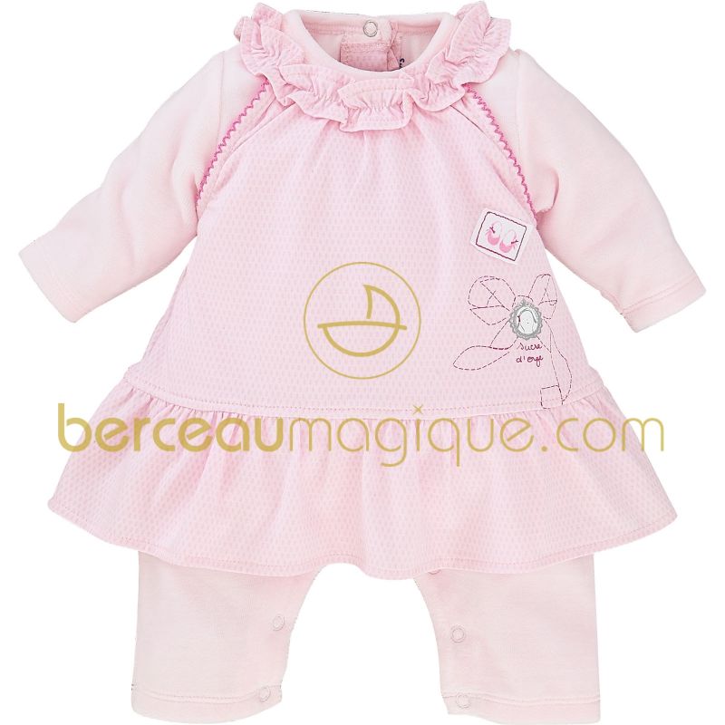 Combirobe Aquarelle rose (3 mois) Sucre d'orge
