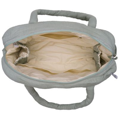 Sac à langer en gaze de coton vert de gris