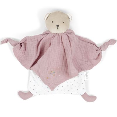 Doudou plat Petit pas ourson rose Kaloo