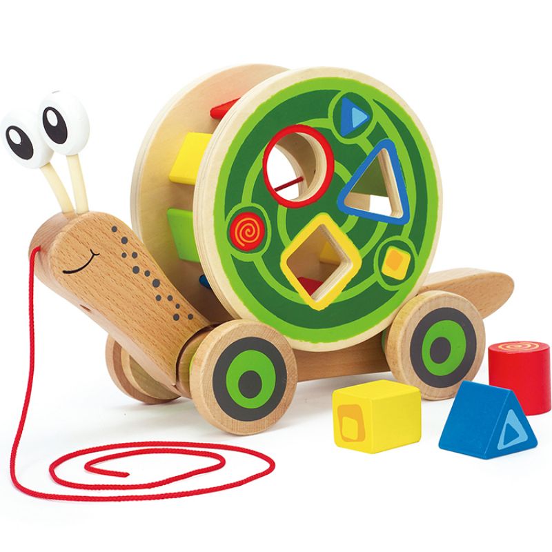 Escargot à tirer avec jeu de formes Hape Produit 1 grande taille