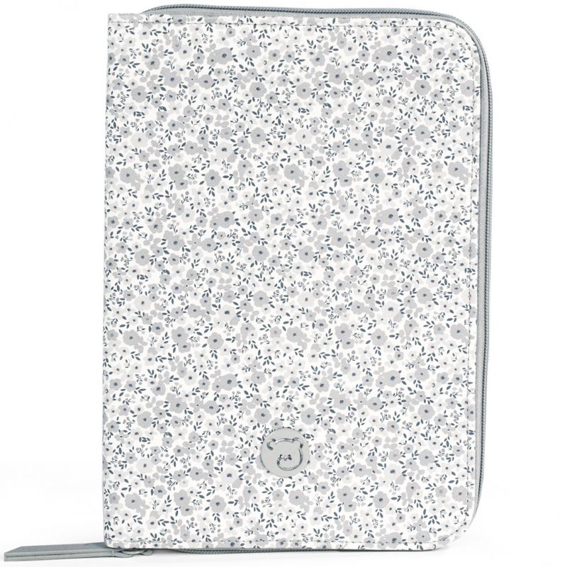 Protège carnet de santé Flower mellow gris Pasito a pasito