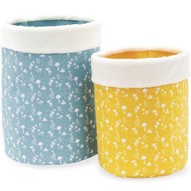 Lot de 2 paniers de toilette bleu et jaune Home (18 x 25 cm) Kaloo