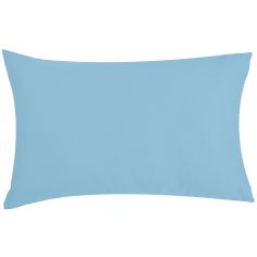 Lot de 2 taies d'oreiller en coton bio bleu ciel (40 x 60 cm)