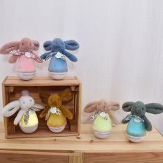 Veilleuse musicale culbuto bleu Lapin Doudou (24 cm)