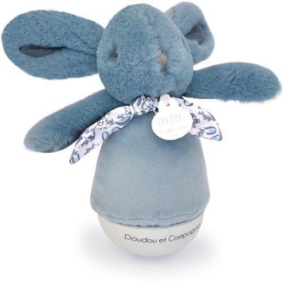 veilleuse musicale culbuto bleu lapin doudou (24 cm)