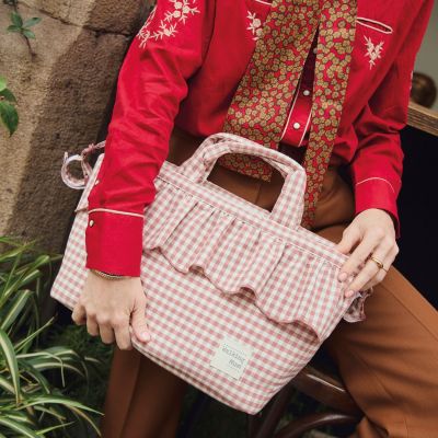 Sac à langer Praliné Vichy Moka