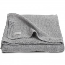 Couverture bébé en coton Natural knit gris clair (75 x 100 cm)  par Jollein