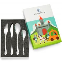 Coffret couverts chevaliers et princesses personnalisable (4 pièces)