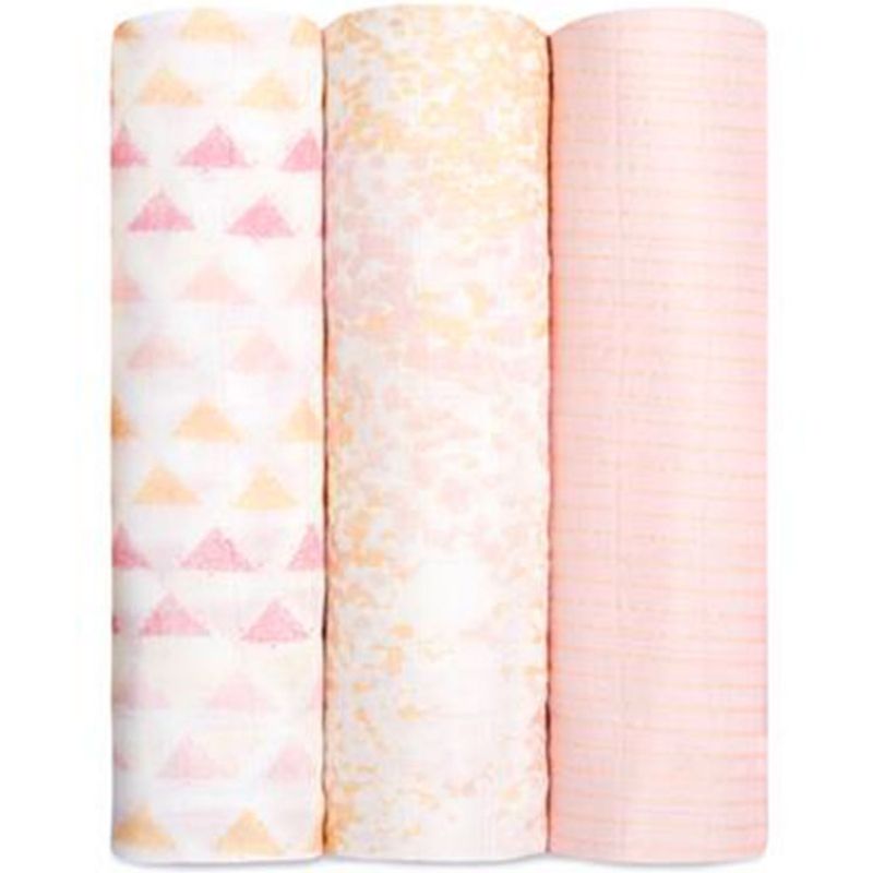 Lot de 3 maxi langes silky soft primrose birch (120 x 120 cm) aden + anais