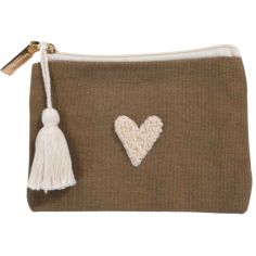 Porte-monnaie Love taupe - Zakuw