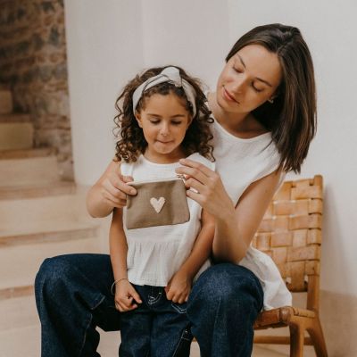 Porte-monnaie Love taupe