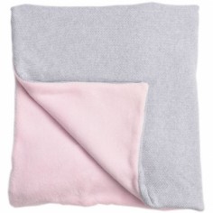 Couverture bébé en coton et polyester Perle de riz rose (100 x 140 cm)