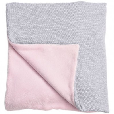 Couverture bébé en coton et polyester Perle de riz rose (100 x 140 cm) Nougatine