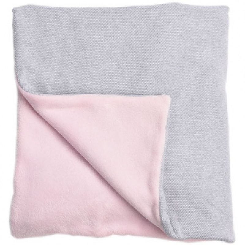 Couverture bébé en coton et polyester Perle de riz rose (100 x 140 cm) Maison Nougatine