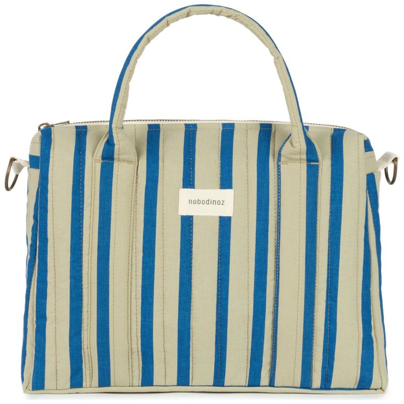 Sac pour poussette Stories Édition limitée Green blue stripes Nobodinoz Produit 3