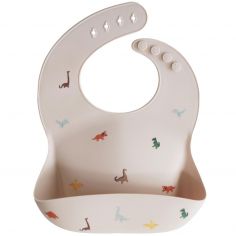 Bavoir à poche en silicone Dinosaure - Mushie