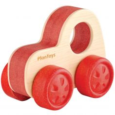 Ma première voiture en bois d'hévéa rouge - Plan Toys