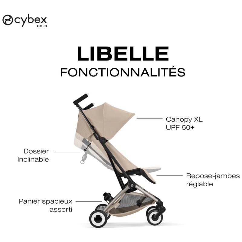 Poussette Ultra Compacte Libelle 2026 châssis Taupe Almond Beige CYBEX Cybex Produit 3