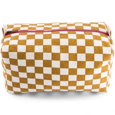 Trousse de toilette Vic damier caramel - Rose in April