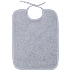 Bavoir à lacets en éponge Gris - Trois Kilos Sept