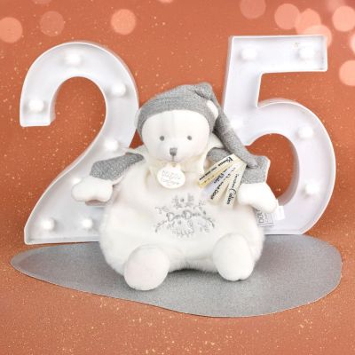 Doudou Ours cape Argent (25 cm)
