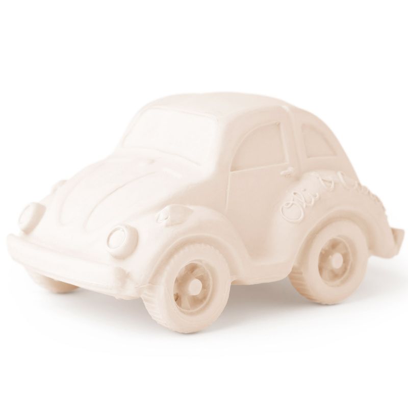 Petite voiture Coccinelle latex d'hévéa blanche Oli & Carol