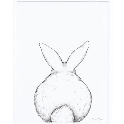 Affiche encadrée lapin de dos (30 x 40 cm)  par Lilipinso