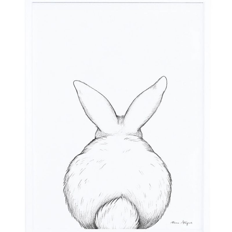 Affiche encadrée lapin de dos (30 x 40 cm) Lilipinso