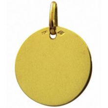 Médaille ronde unie à graver 16 mm (or jaune 750°)  par Maison Augis