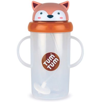 Tasse antifuite avec paille lestée Renard (300 ml) TUM TUM