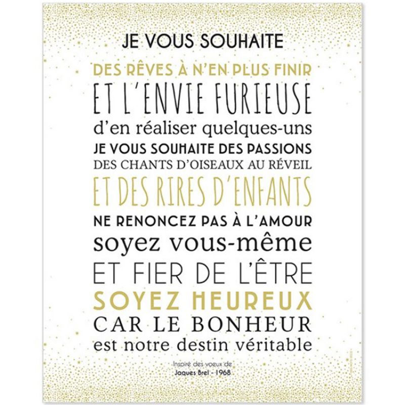 Affiche Je vous souhaite (40 x 50 cm) Mes Mots Déco