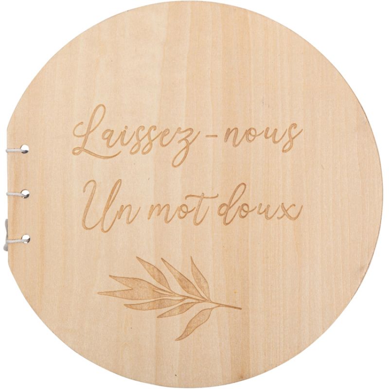 Livre d'or en bois Laissez-nous un mot doux (80 pages) Arty Fêtes Factory