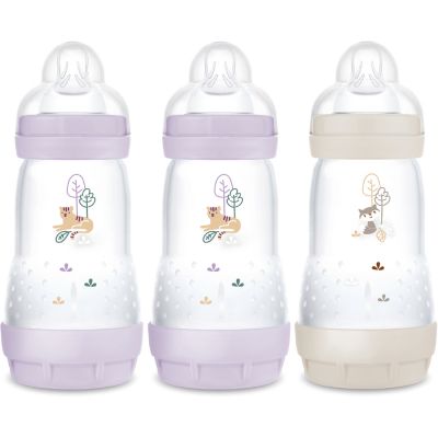 3 biberons Easy Start 260ml Lilas+Lilas+Sable Tétine débit 2 - Reconditionné