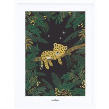 Affiche encadrée guépard Jungle night (30 x 40 cm)  par Lilipinso