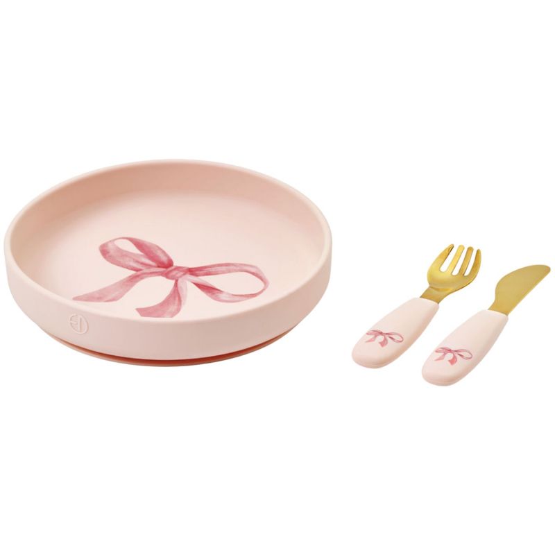 Set assiette et couverts Rosy Bow Elodie Details Produit 1