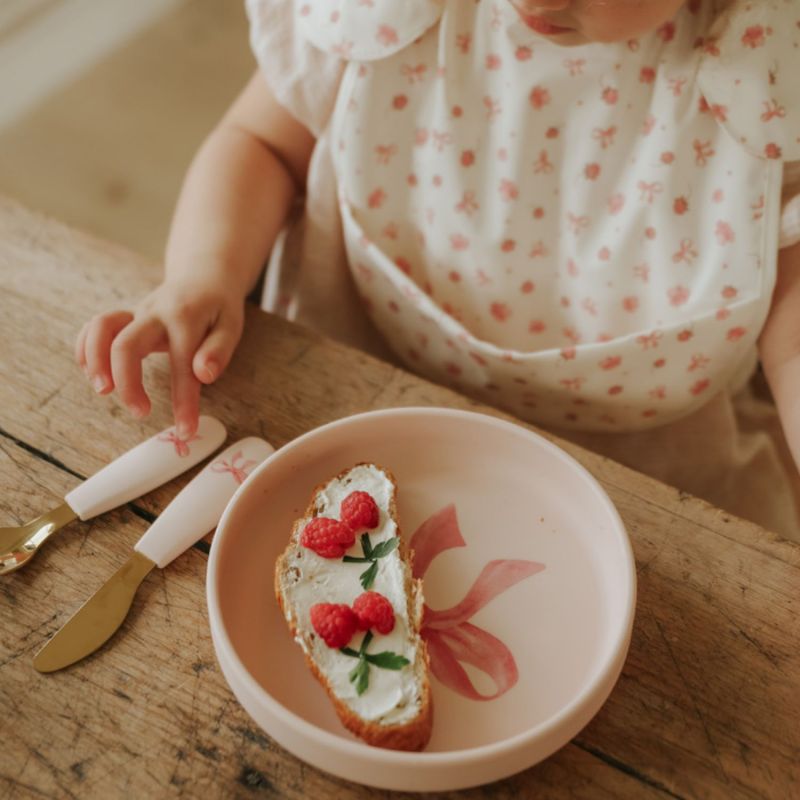 Set assiette et couverts Rosy Bow Elodie Details Ambiance 9