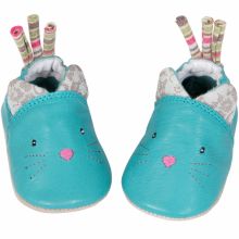 Chaussons cuir chat Les Pachats (6-12 mois)  par Moulin Roty