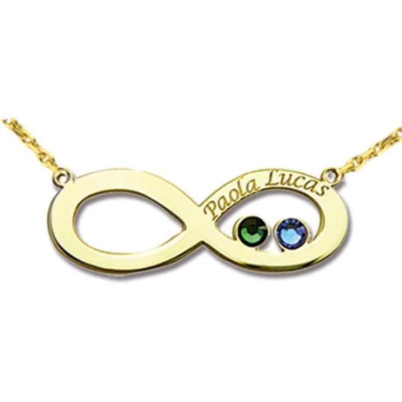 Collier Infini avec Swarovski (or jaune 375°) Louis de l'Ange
