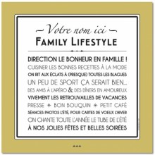 Affiche adhésive personnalisable Family Lifestyle jaune vintage (60 x 60 cm)  par Mes Mots Déco