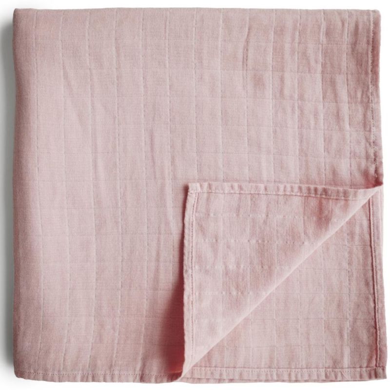 Maxi lange en coton bio Rose vanilla (120 x 120 cm) Mushie Produit 1 grande taille