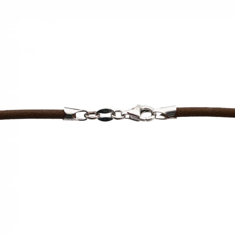 Collier cordon en cuir marron (fermoir argent) Berceau magique bijoux