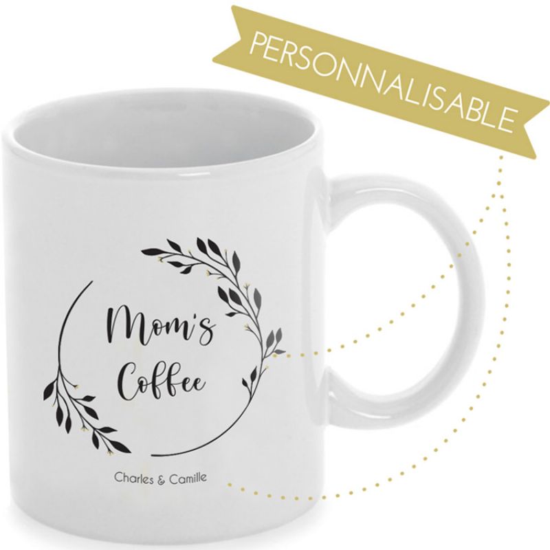 Mug couronne ronde (personnalisable) Mes Mots Déco