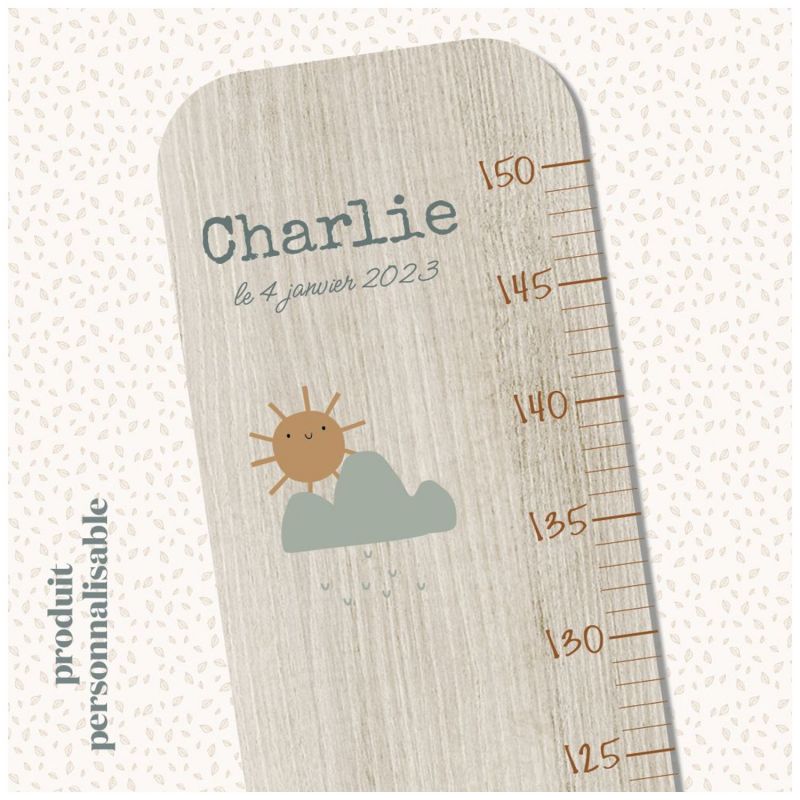 Toise en bois lapins dansant personnalisable Charlie et Suzie Ambiance 2