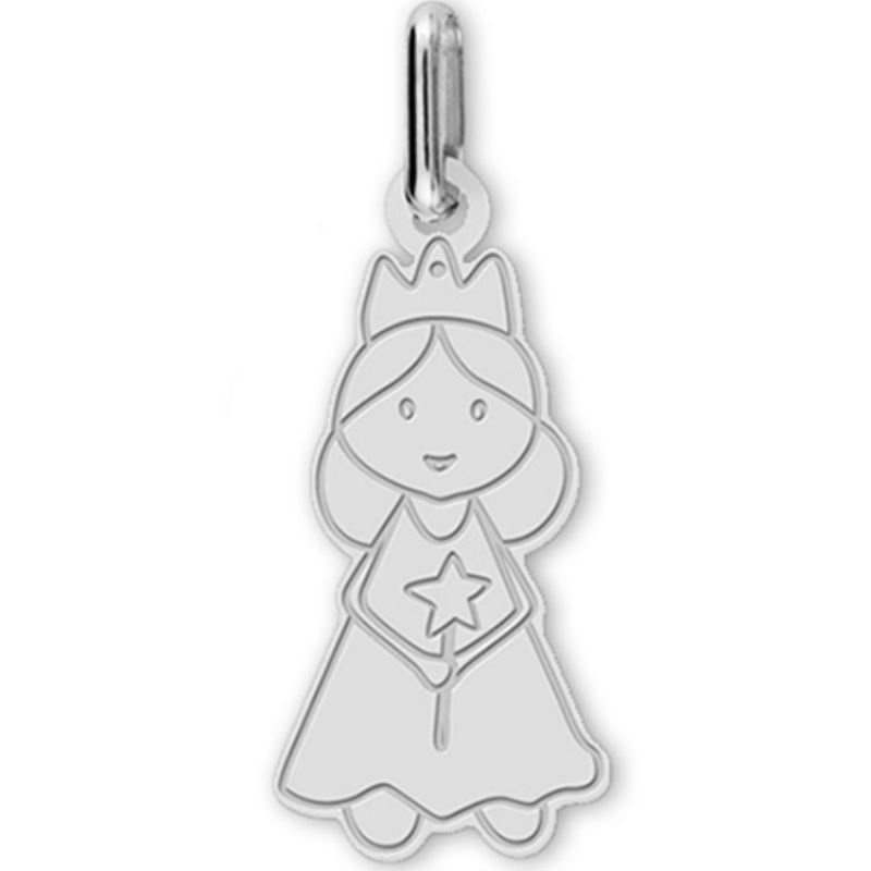 Pendentif Fée (or blanc 750°) Lucas Lucor
