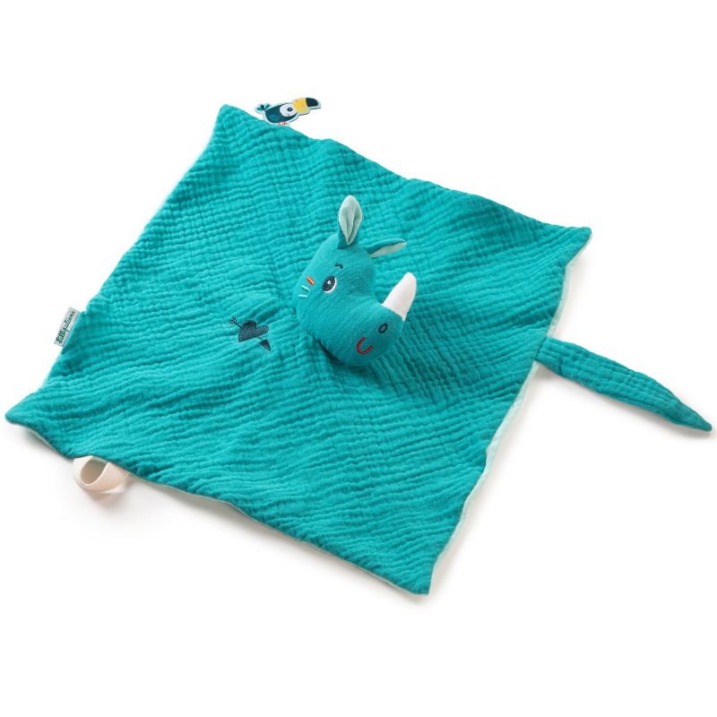 Doudou attache sucette Marius le rhinocéros Lilliputiens